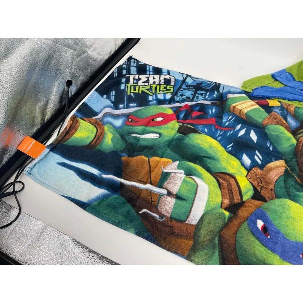 Nickelodeon TMNT Hooded Towel Wrap Team Turtles Boys Blue Green Beach Bath 2015